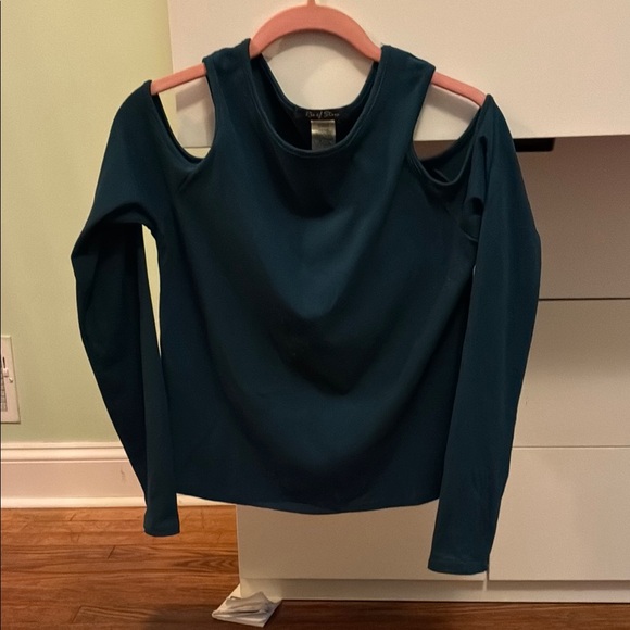 Daydreamer Deep Teal Cold Shoulder Long Sleeve - Picture 1 of 4